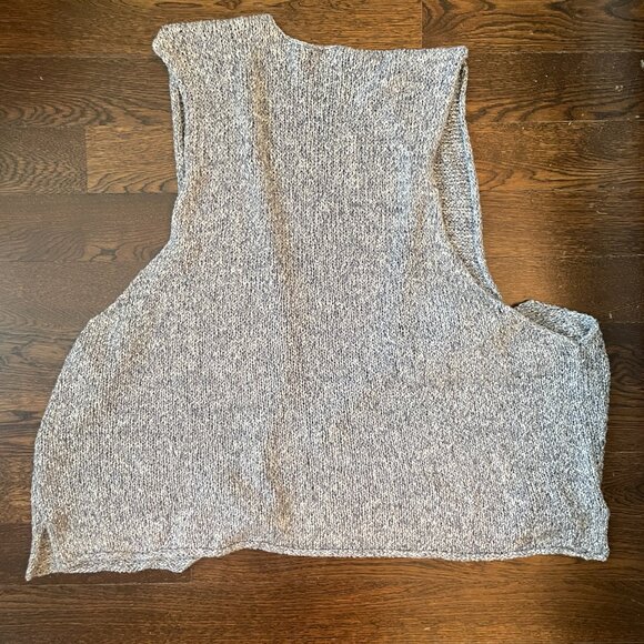 Eskandar Open Sweater Vest Waistcoat Gray Oversize Knit-One Size - Picture 3 of 9